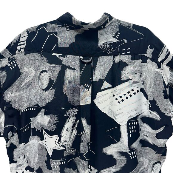 Vintage Haupt Germany Camp Shirt Mens XL Abstract Print Art to Wear Geometric - Picture 7 of 14